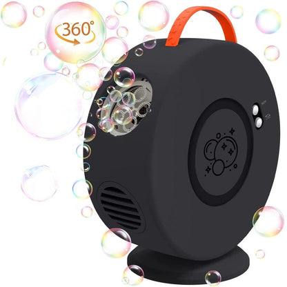 Portable Bubble Maker Electric Bubbles Machine Toy Outdoor Birthday Party Supplies Black