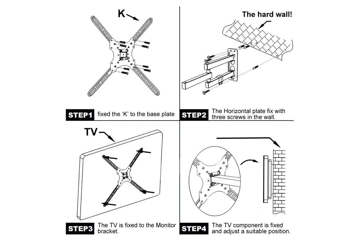 Full Motion TV Monitor Wall Mount Brackets