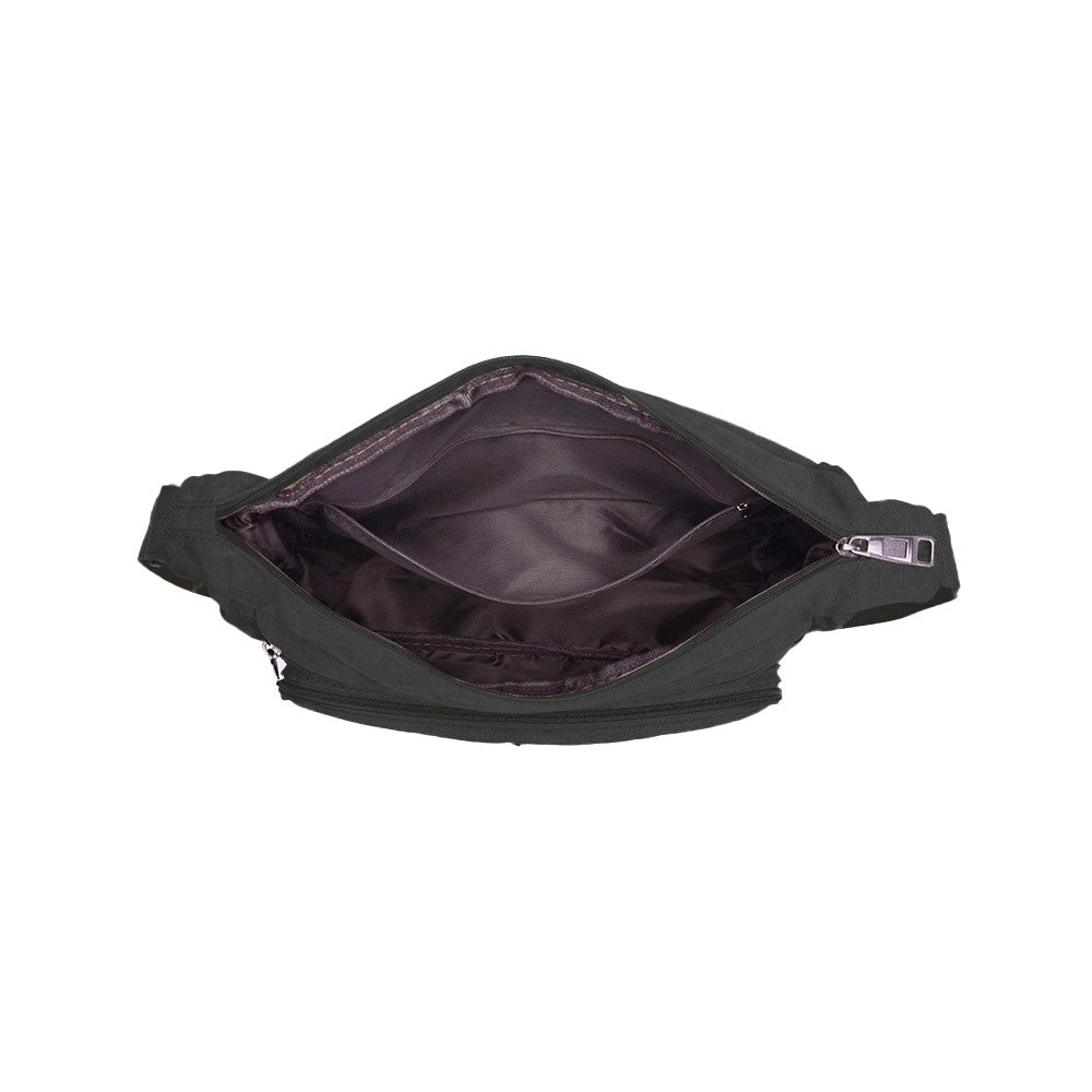 Men's Canvas Shoulder Messenger Bag Casual Crossbody Bag Black