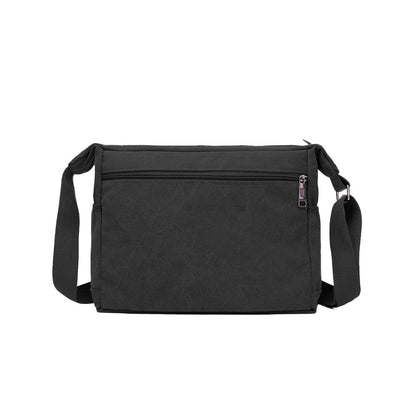 Men's Canvas Shoulder Messenger Bag Casual Crossbody Bag Black