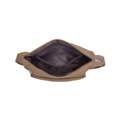 Men's Canvas Shoulder Messenger Bag Casual Crossbody Bag Coffee