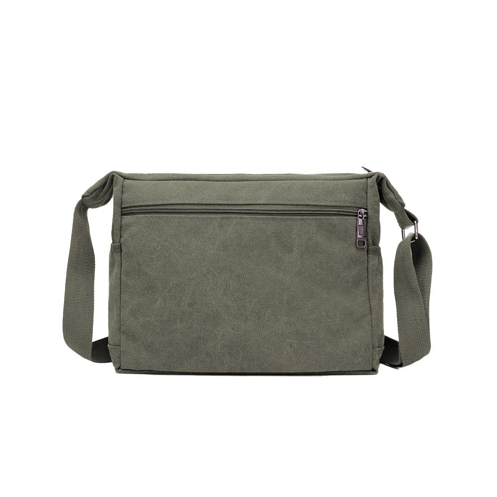 Men's Canvas Shoulder Messenger Bag Casual Crossbody Bag Green