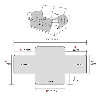 Water Resistant Split Recliner Couch Cover Non-Slip Sofa Chair Slipcovers White