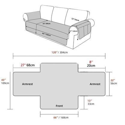 Water Resistant Split Recliner Couch Cover Non-Slip Sofa Chair Slipcovers Blue