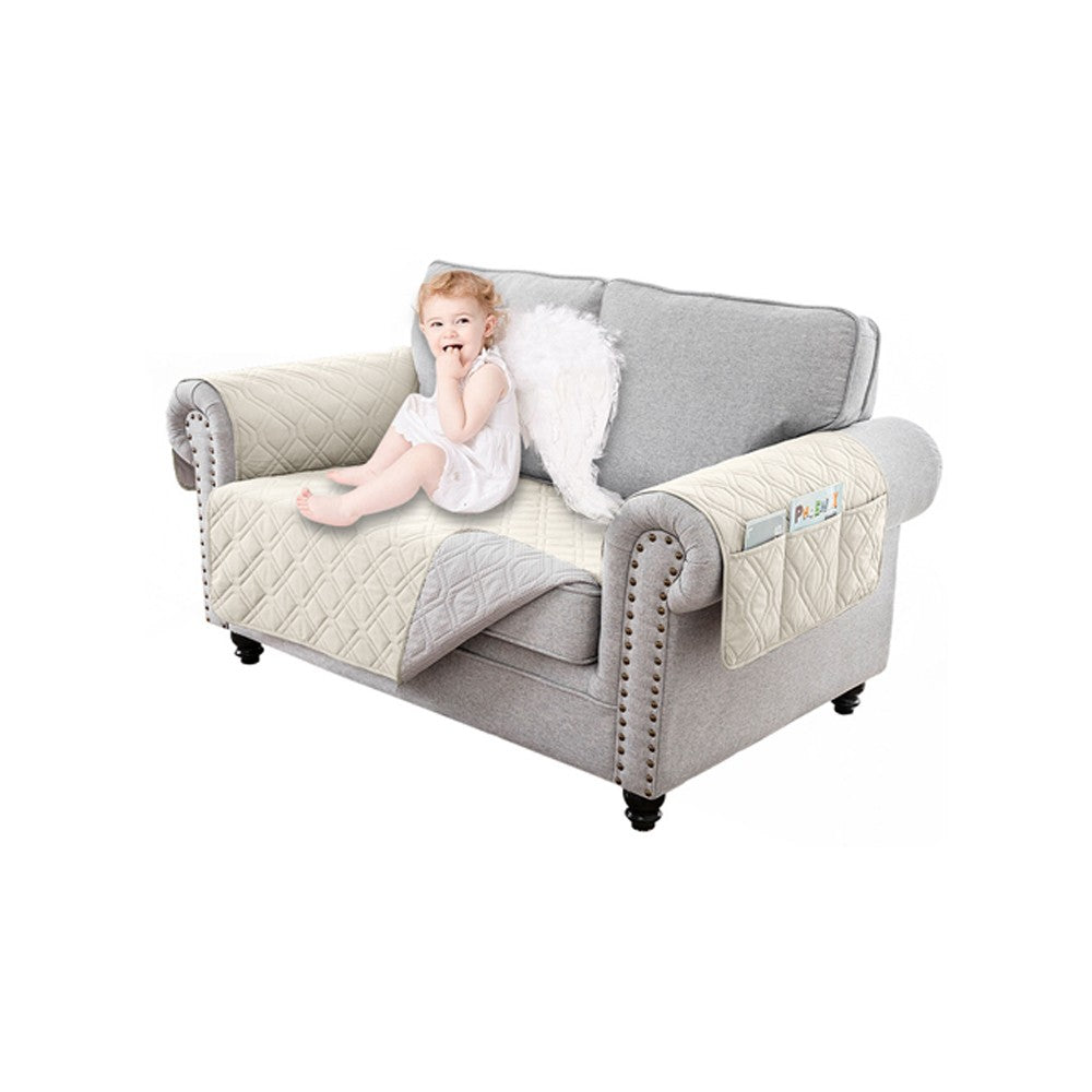 Water Resistant Split Recliner Couch Cover Non-Slip Sofa Chair Slipcovers White