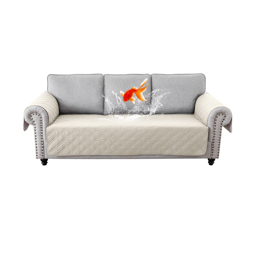 Water Resistant Split Recliner Couch Cover Non-Slip Sofa Chair Slipcovers White