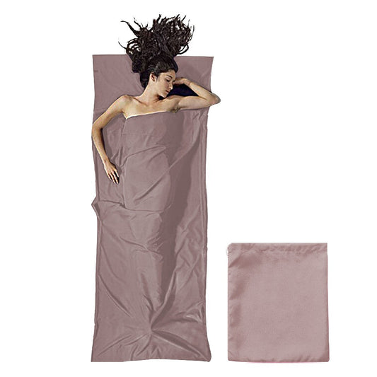 Portable Sleeping Sack Sheets Compact Camping Sheets for Adults Traveling Hotel Sleeping Bag Liner Brown