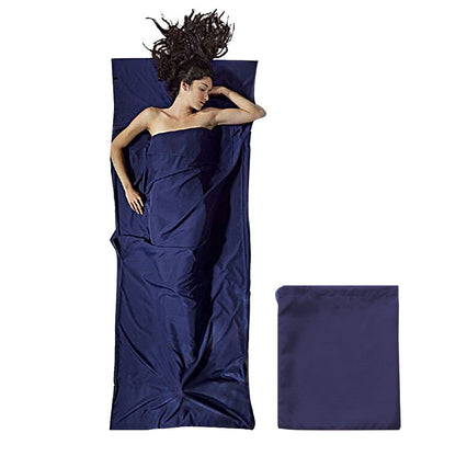 Portable Sleeping Sack Sheets Compact Camping Sheets for Adults Traveling Hotel Sleeping Bag Liner Navy Blue