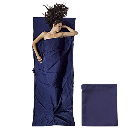 Portable Sleeping Sack Sheets Compact Camping Sheets for Adults Traveling Hotel Sleeping Bag Liner Navy Blue