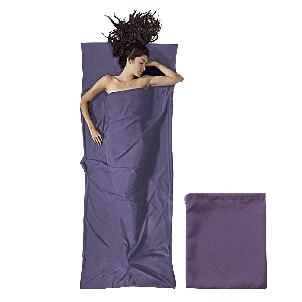 Portable Sleeping Sack Sheets Compact Camping Sheets for Adults Traveling Hotel Sleeping Bag Liner Purple