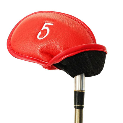 12 Pcs Golf Head Covers 3-9 A/S/P/Lw/ Iron Club Putter Head Protector Covers Red