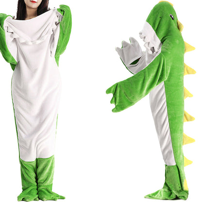 Dinosaur Hoodie Hooded Onesies Wearable Blanket for Adult