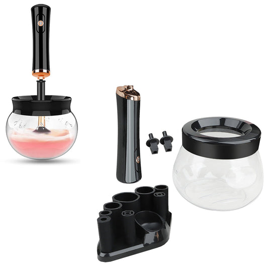 Electric Makeup Brush Cleaner and Dryer Machine Cosmetic Brush Spinner Cleaner for Most Size Brushes Black