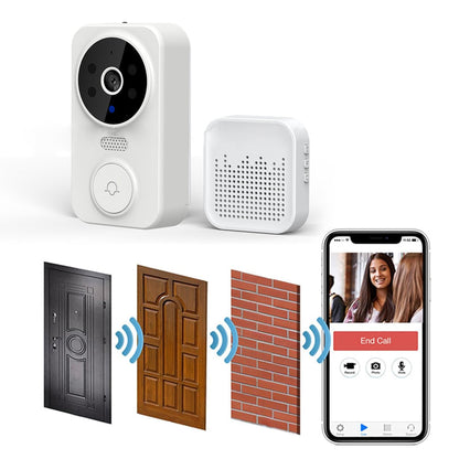 2Pcs Wireless Smart Video Doorbell Infrared Night 2 Way Voice Doorbell