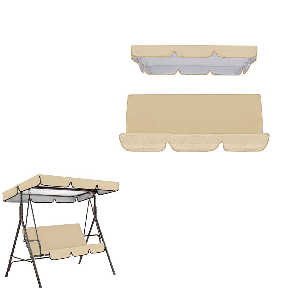 Replacement Swing Chair Cover Set Swing Canopy Seat Sun Shade Cover Beige