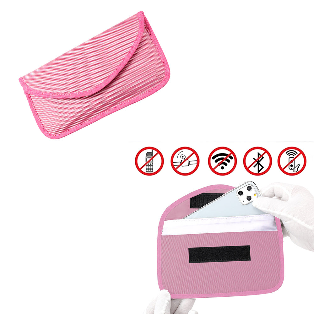 RFID Blocking Phone Pouch Wallet Case for Cell Phone Car Keys Bank Cards Pink