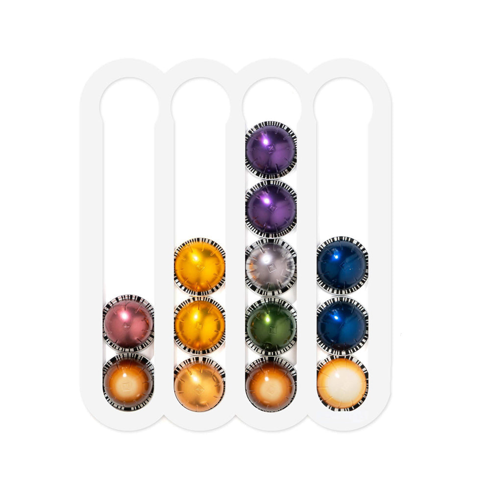 Magnetic Wall Mounted Coffee Pod Rack for Nespresso Vertuo Capsules Capsule Holder White