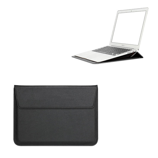 For Macbook PU Leather Macbook Case Wear Resistant Sleeve Cover with Stand Black
