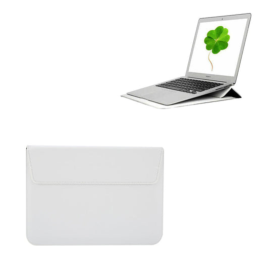 For Macbook PU Leather Macbook Case Wear Resistant Sleeve Cover with Stand White