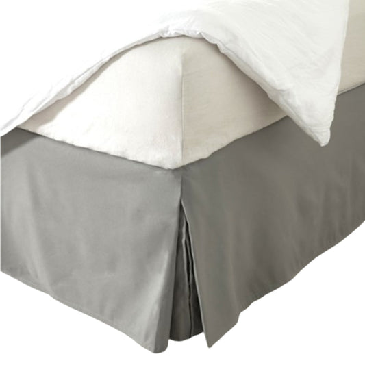 Pleated Bed Skirt Easy Fit Bed Drop Wrap Light Grey