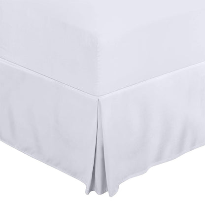 Pleated Bed Skirt Easy Fit Bed Drop Wrap White