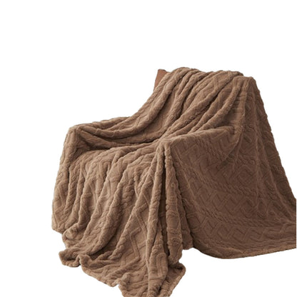 Flannel Throw Blanket Soft Fuzzy Cozy Warm Blanket Air-conditional Blanket Coffee