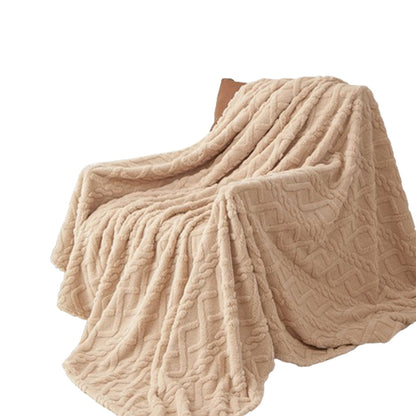 Flannel Throw Blanket Soft Fuzzy Cozy Warm Blanket Air-conditional Blanket Khaki