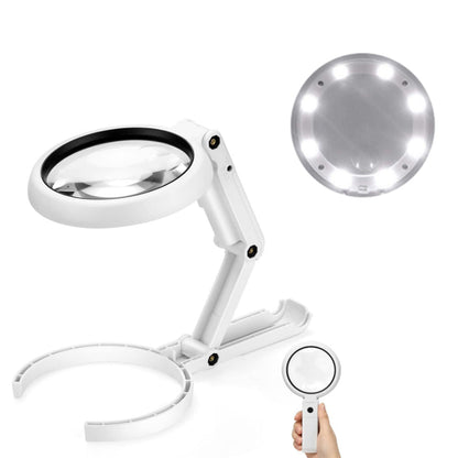 5X 11X Magnifying Glass with LED Light and Stand Foldable Handheld Magnifier