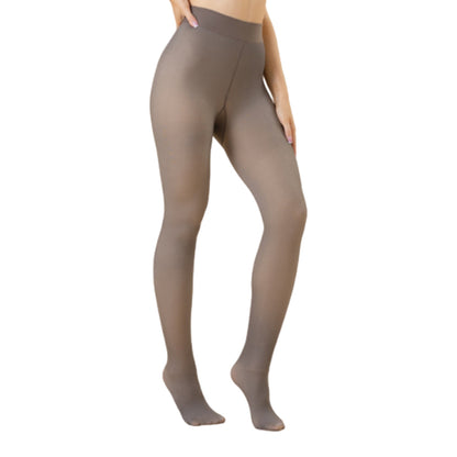 Women Thermal Lined Translucent Pantyhose Warm Fleece Tights Stockings Coffee
