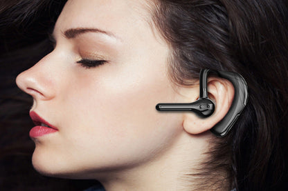 Single Earpiece Bluetooth Headset Wireless Earphone HiFi Sound Digital Display-Yellow