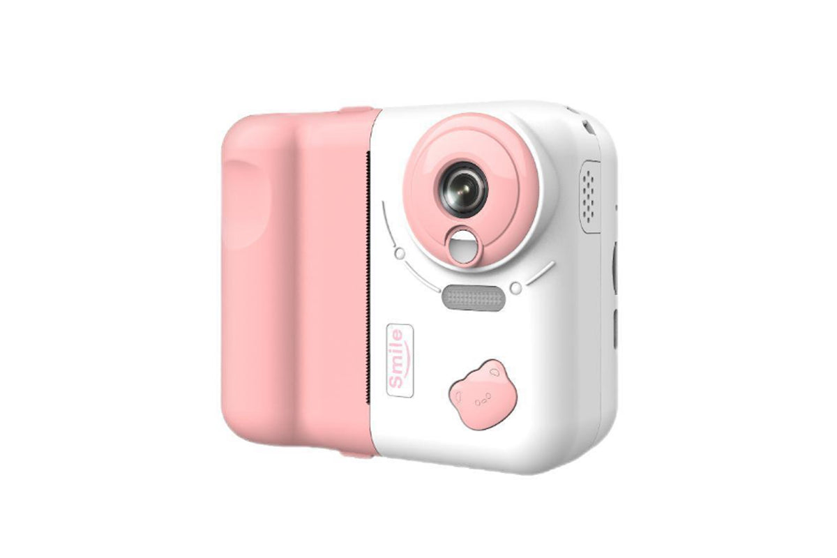 1080P Instant Print Camera 2.4 Inch IPS Screen with Thermal Printing Paper 32GB TF Card Digital Children Toy Camera-Pink