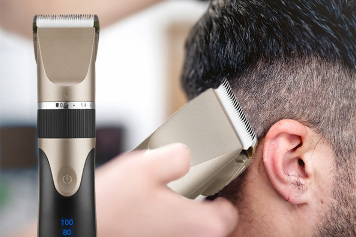 Cordless Barber Hair Clippers Mens Hair Trimmer with 4 Guards-Rose Gold
