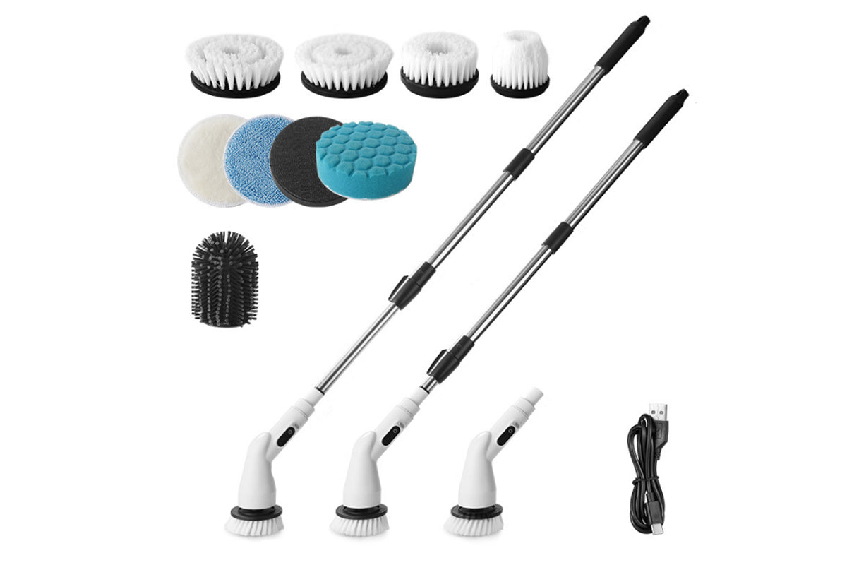 Electric Spin Scrubber 8 in 1 Shower Cleaning Brush with 9 Brush Heads
