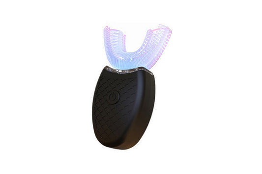 Ultrasonic Automatic Toothbrush Electric Teeth Whitening U-Shaped Brush-Black