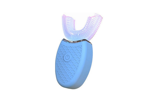 Ultrasonic Automatic Toothbrush Electric Teeth Whitening U-Shaped Brush-Blue