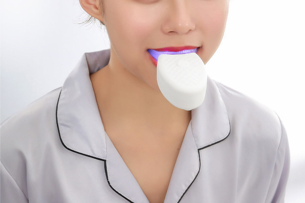 Ultrasonic Automatic Toothbrush Electric Teeth Whitening U-Shaped Brush-White