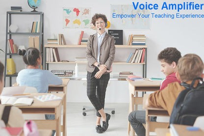 Portable Voice Amplifier with Wired Microphone Headset Rechargeable PA System Speaker-Rose Gold