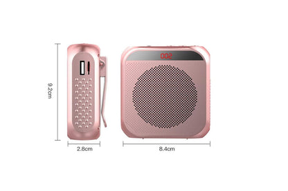 Portable Voice Amplifier with Wired Microphone Headset Rechargeable PA System Speaker-Rose Gold