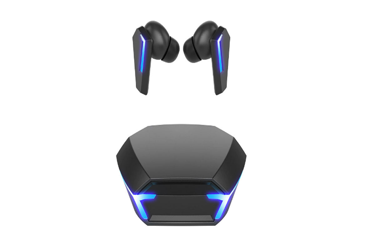 Wireless Gaming Earbuds Bluetooth 5.2 Headphones Microphone with Charging Case Christmas Gifts-Black