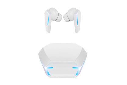 Wireless Gaming Earbuds Bluetooth 5.2 Headphones Microphone with Charging Case Christmas Gifts-White