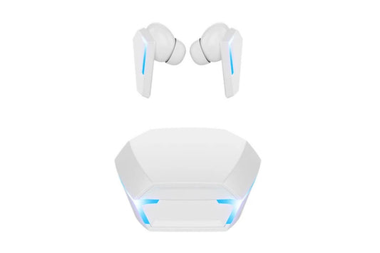 Wireless Gaming Earbuds Bluetooth 5.2 Headphones Microphone with Charging Case Christmas Gifts-White