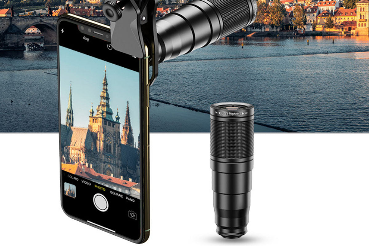 4-in-1 Mobile Phone Camera Lens Kit 22X Telephoto Lens Monocular Telescope for iPhone Android Cell Phone
