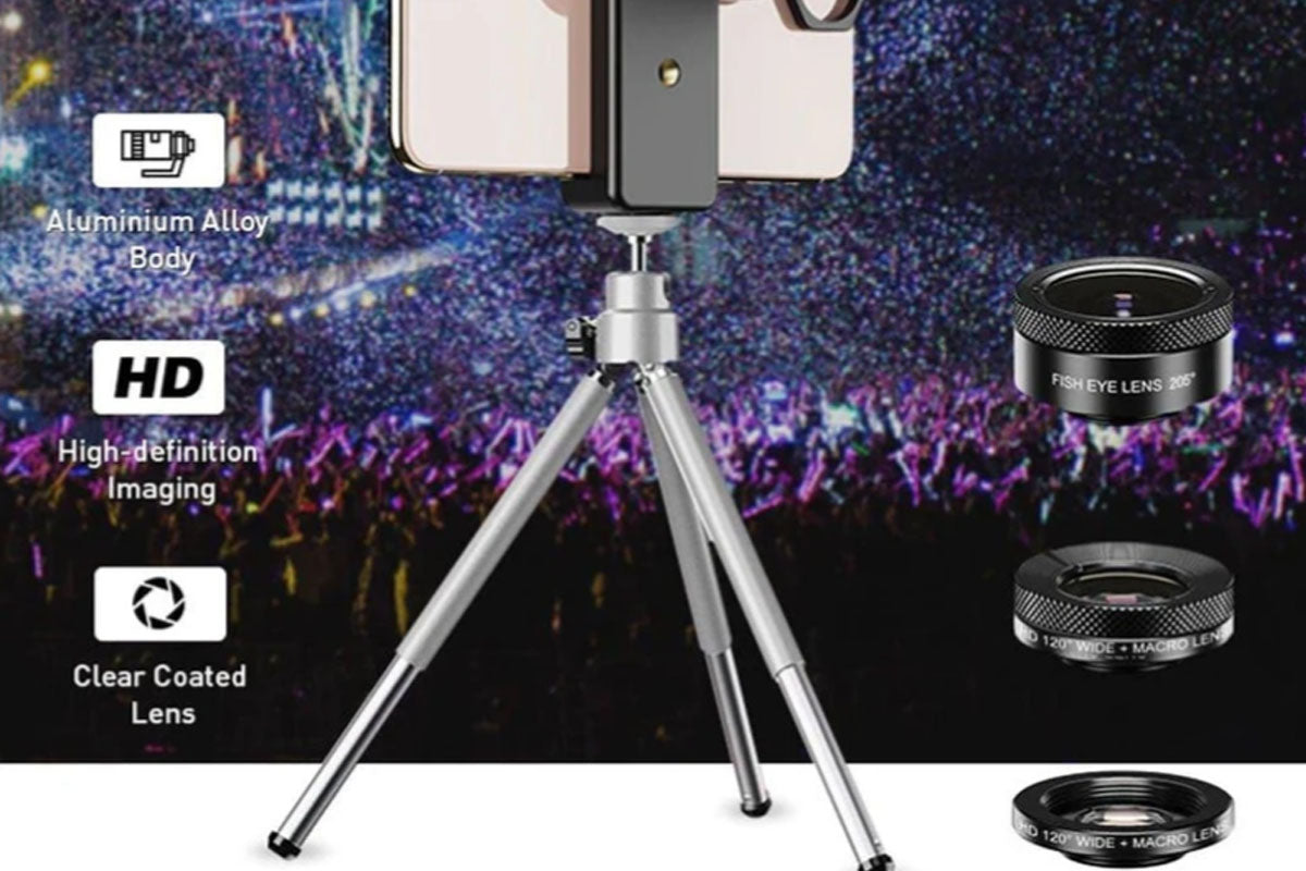 4-in-1 Mobile Phone Camera Lens Kit 22X Telephoto Lens Monocular Telescope for iPhone Android Cell Phone