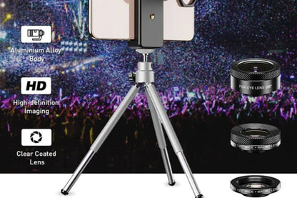 4-in-1 Mobile Phone Camera Lens Kit 22X Telephoto Lens Monocular Telescope for iPhone Android Cell Phone