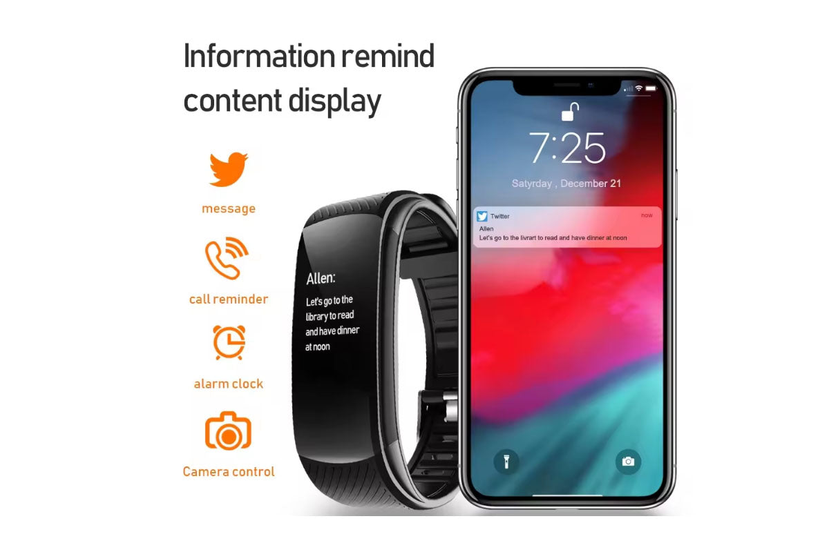 Fitness Watch Blood Oxygen Sleep Tracking with Activity Tracker and  Watch-Black