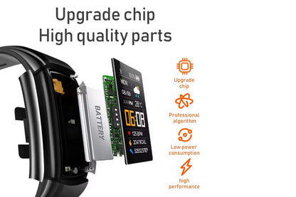 Fitness Watch Blood Oxygen Sleep Tracking with Activity Tracker and  Watch-Black