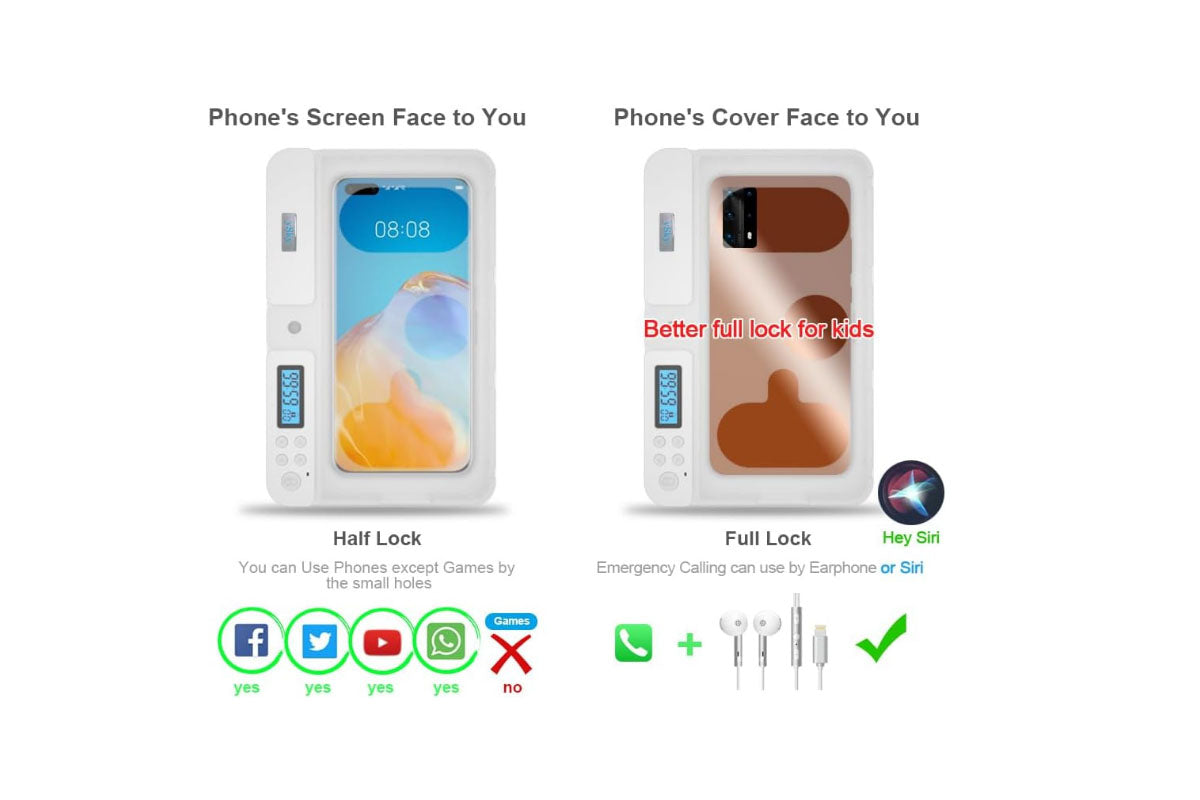 Portable Smart Auto Phone Timer Lock Box for iPhone and Android Phones Self-Control Timer Locker