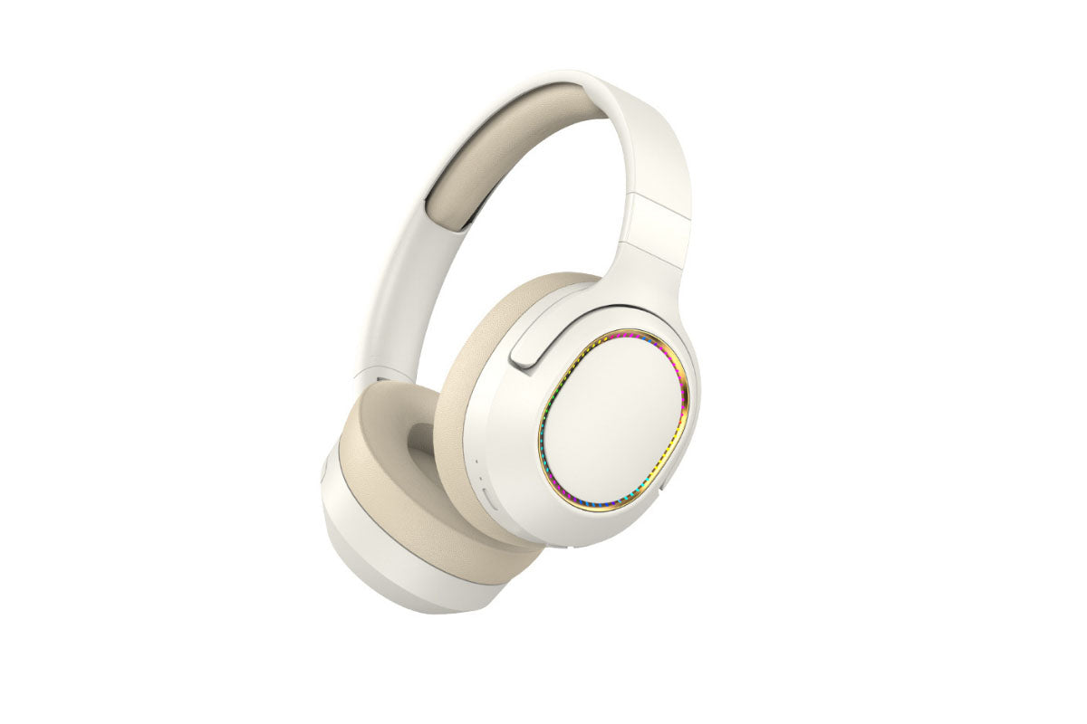 Bluetooth Wireless Headphones Gaming Headsets Stereo Over Ear Soft Earmuffs Headset-Beige