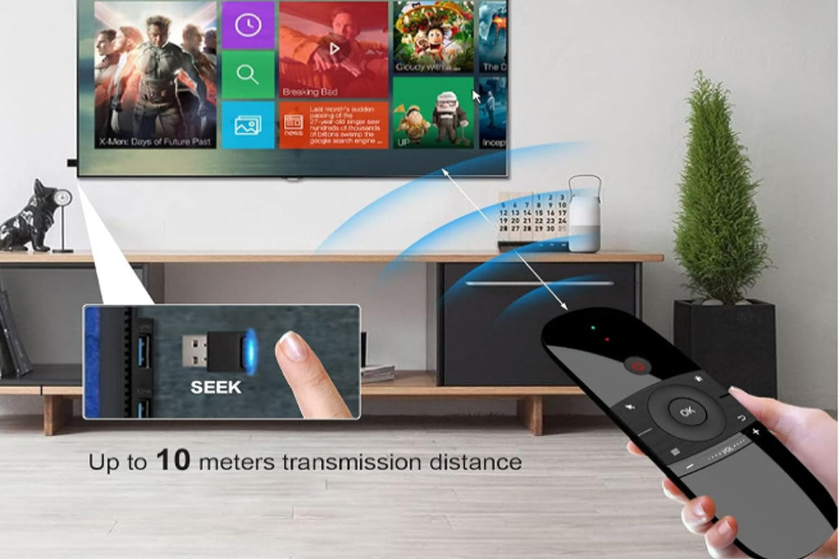 4 in 1 Wireless Air Remote Keyboard Mouse Fly Mouse Universal TV Remote with 2.4GHz Connection