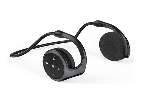 Bluetooth Headphones Wrap Around Head Sports Wireless Headset Foldable Behind The Head Headphones with TF Card Slot-Grey